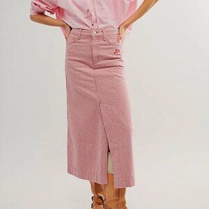 Damson Madder Railroad Stripe Column Midi Skirt
